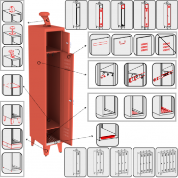 Jednostanowiskowa szafa strażacka STR400/1
